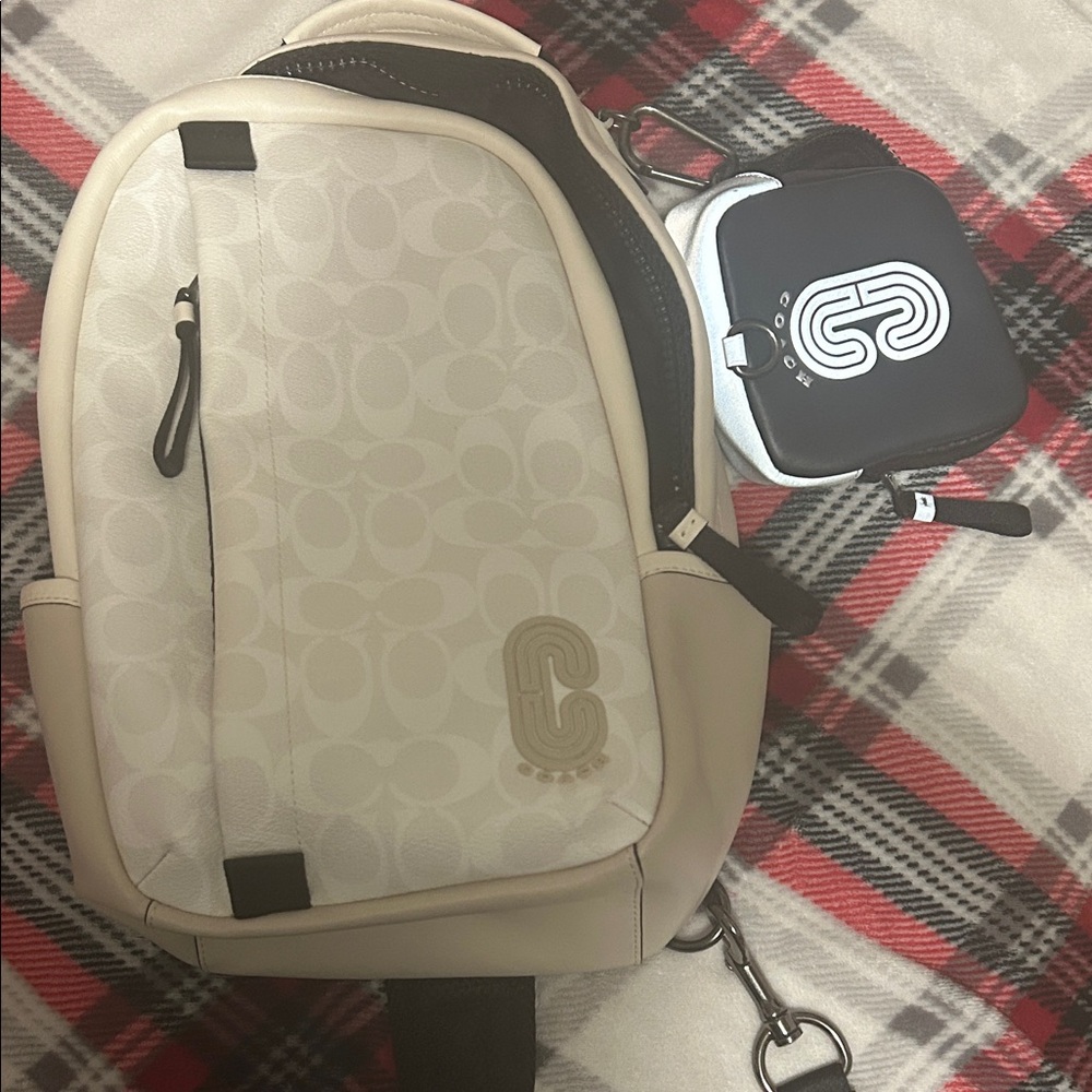 Coach Beige and Black Men's Backpack
